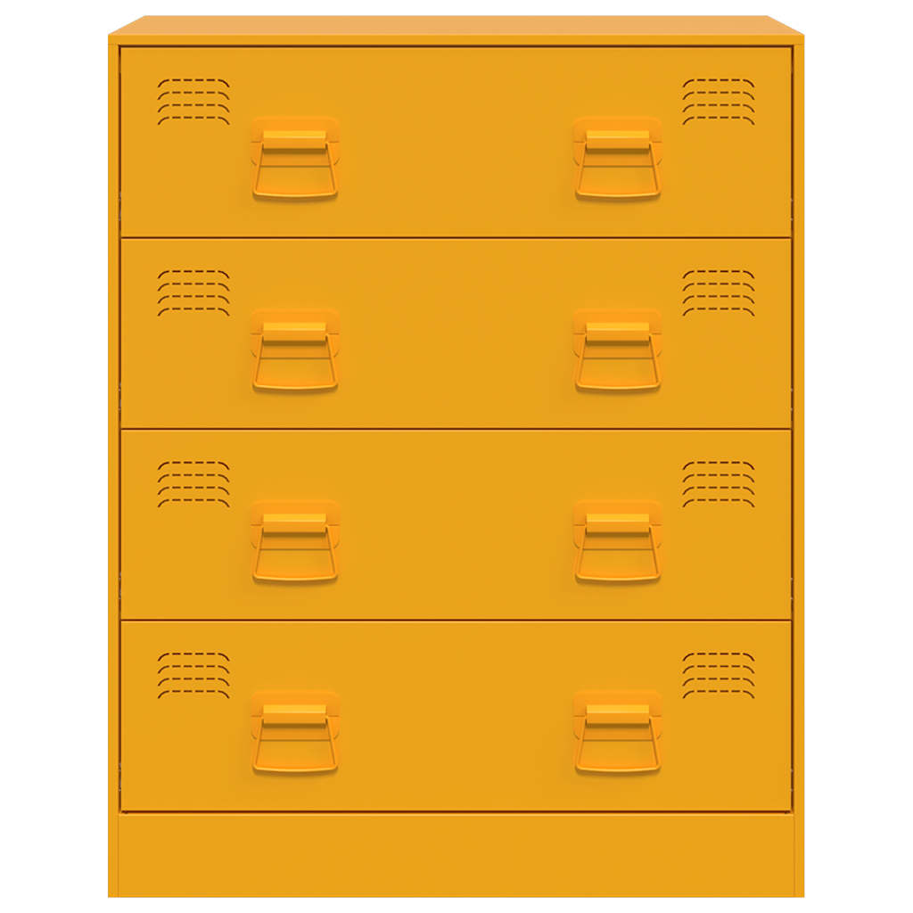 Aparador 67x39x83 cm aço amarelo mostarda