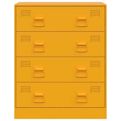 Aparador 67x39x83 cm aço amarelo mostarda