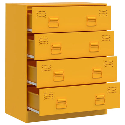 Aparador 67x39x83 cm aço amarelo mostarda