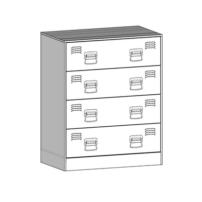 Aparador 67x39x83 cm aço branco