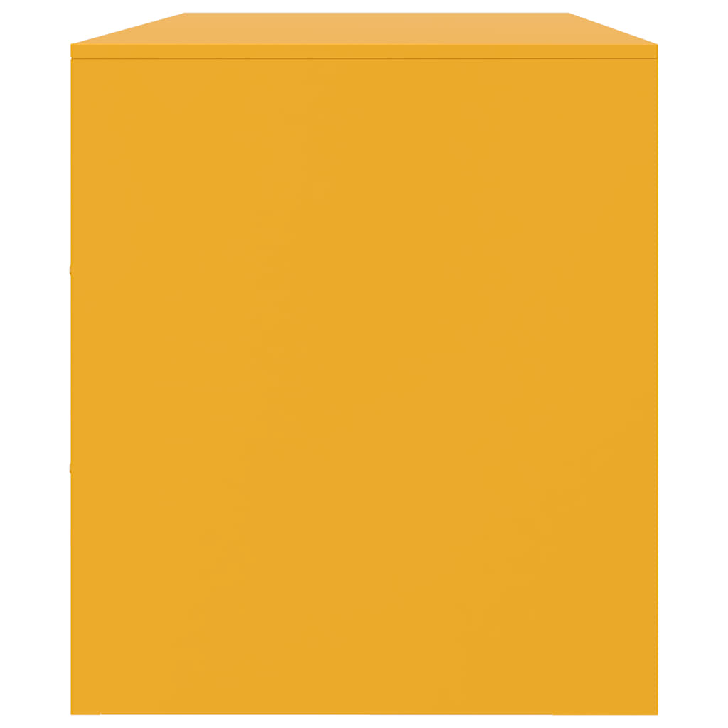 Móvel de TV aço amarelo mostarda