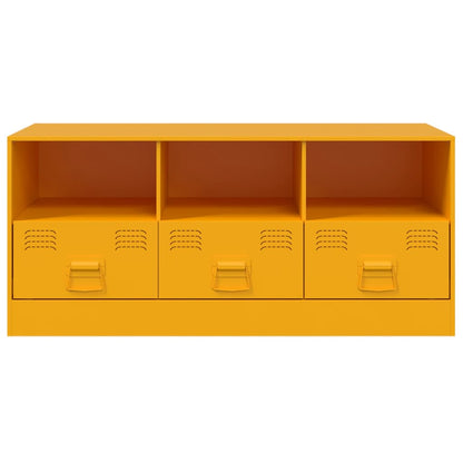Móvel de TV aço amarelo mostarda