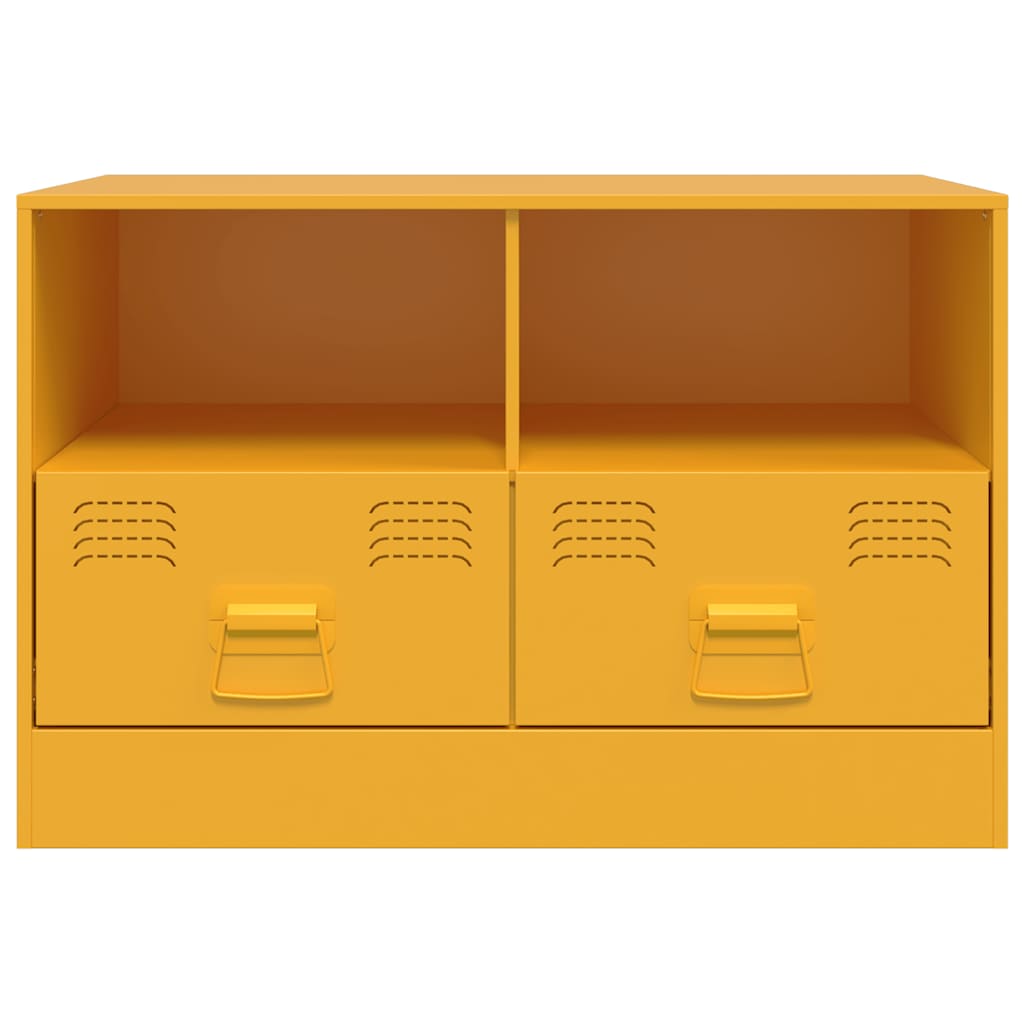 Móvel de TV aço amarelo mostarda