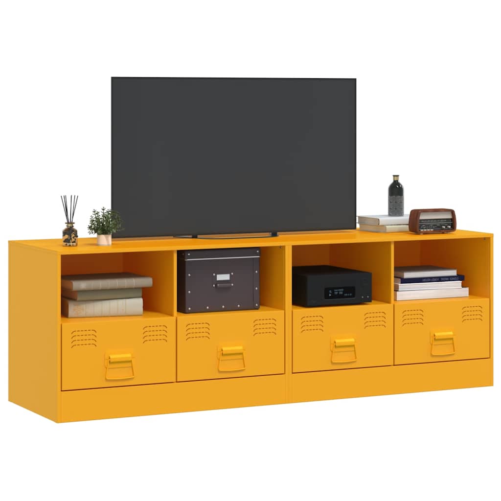 Móveis de TV aço amarelo mostarda, 2 pcs