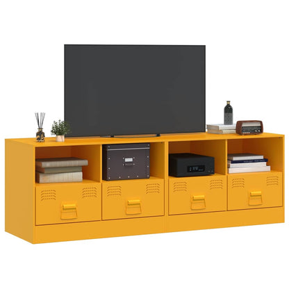 Móveis de TV aço amarelo mostarda, 2 pcs