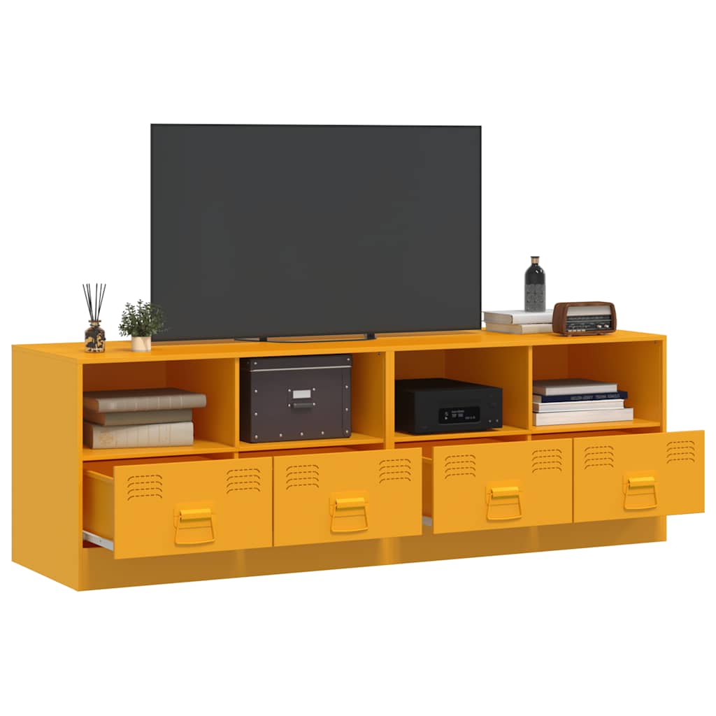 Móveis de TV aço amarelo mostarda, 2 pcs