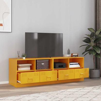 Móveis de TV aço amarelo mostarda, 2 pcs