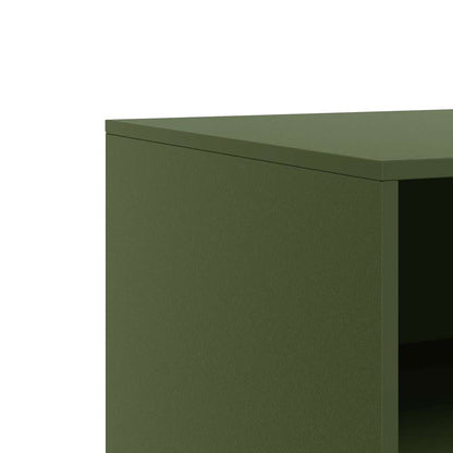 Móveis de TV aço verde azeitona, 2 pcs