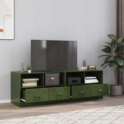 Móveis de TV aço verde azeitona, 2 pcs