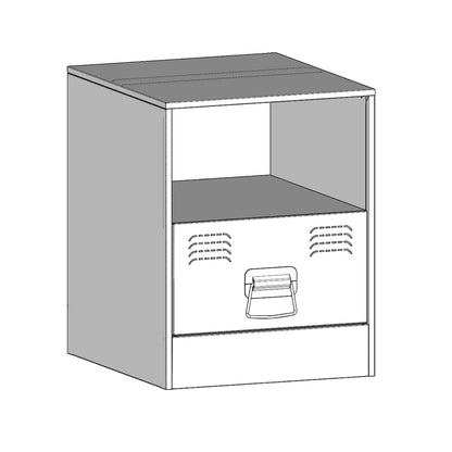 Mesa de cabeceira 34,5x39x44 cm aço preto