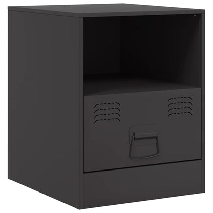 Mesas de cabeceira 2 pcs 34,5x39x44 cm aço preto