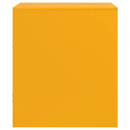 Mesas de cabeceira 2 pcs 34,5x39x44 cm aço amarelo mostarda