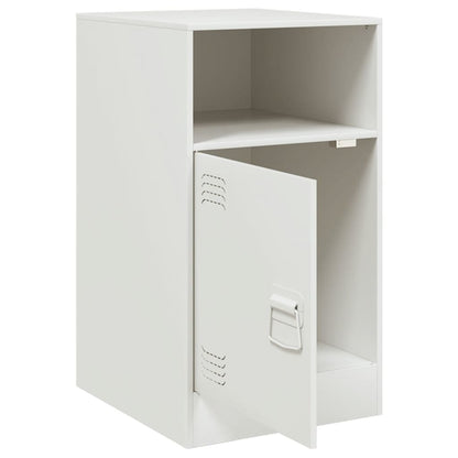 Mesas de cabeceira 2 pcs 34,5x39x62 cm aço branco