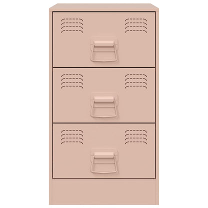 Mesas de cabeceira 2 pcs 34,5x39x62 cm aço rosa