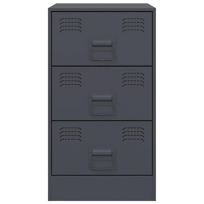 Mesas de cabeceira 2 pcs 34,5x39x62 cm aço antracite