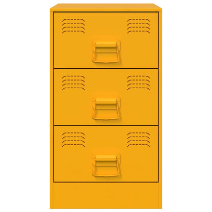 Mesa de cabeceira 34,5x39x62 cm aço amarelo mostarda