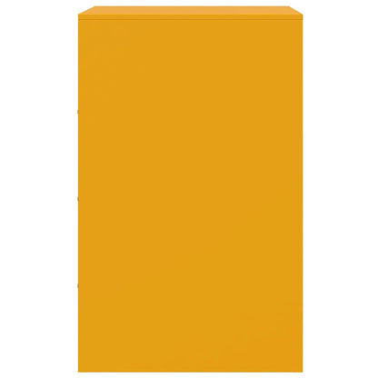 Mesas de cabeceira 2 pcs 34,5x39x62 cm aço amarelo mostarda