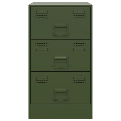 Mesa de cabeceira 34,5x39x62 cm aço verde azeitona