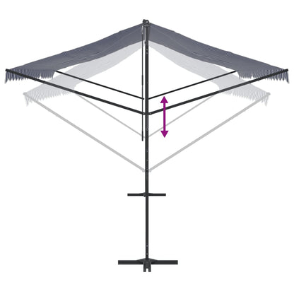 Toldo de pé 500x300 cm tecido e aço azul e branco