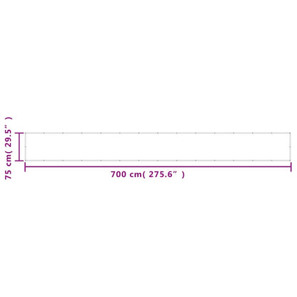 Tela de varanda 75x700 cm 100% poliéster oxford antracite