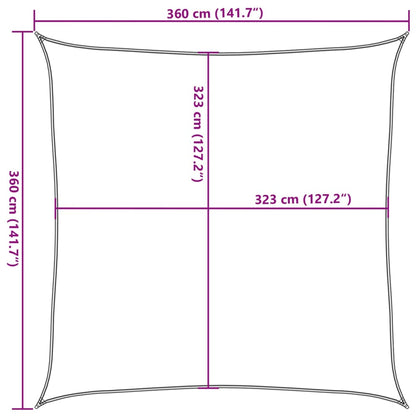 Para-sol estilo vela 3,6x3,6 m oxford 100% poliéster cor areia
