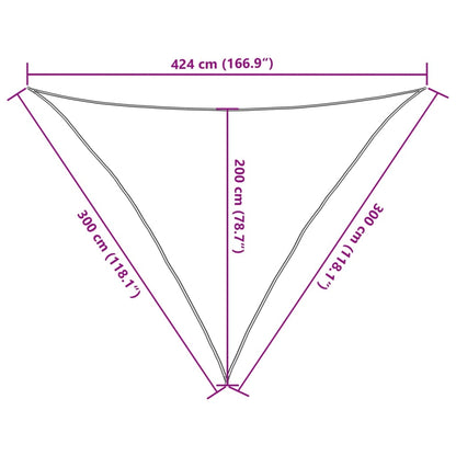 Para-sol estilo vela 3x3x4,24 m oxford poliéster cinzento-claro