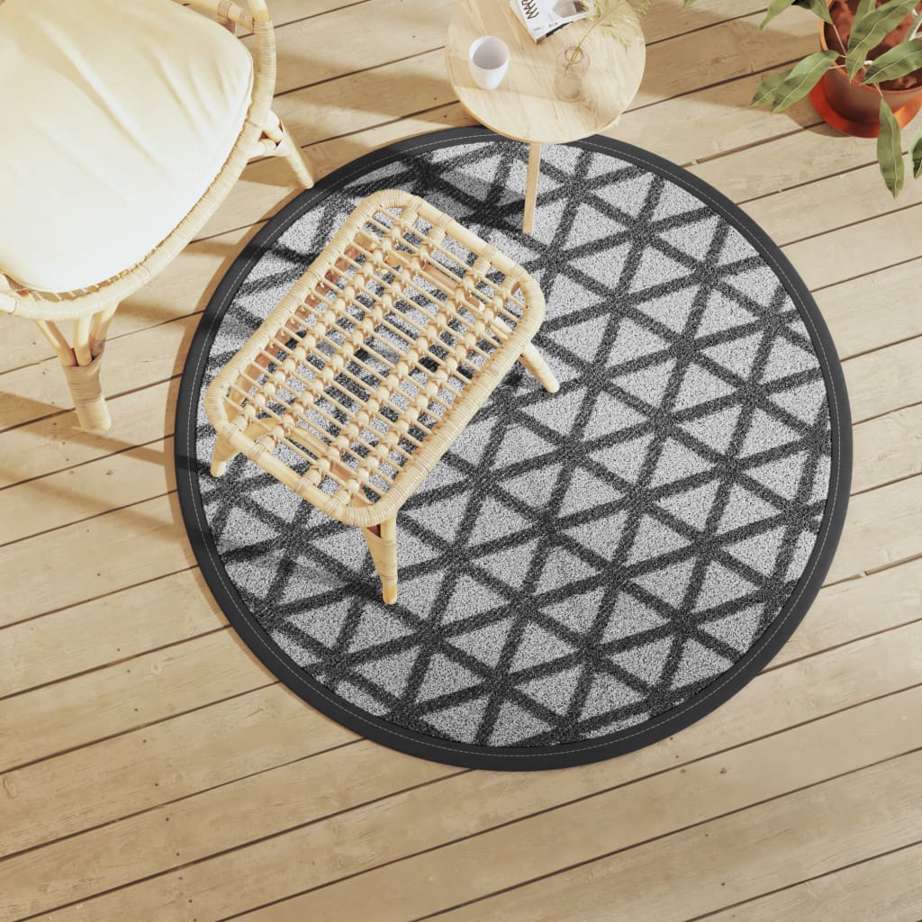 Tapete de exterior Ø120 cm ARAKIL PP preto