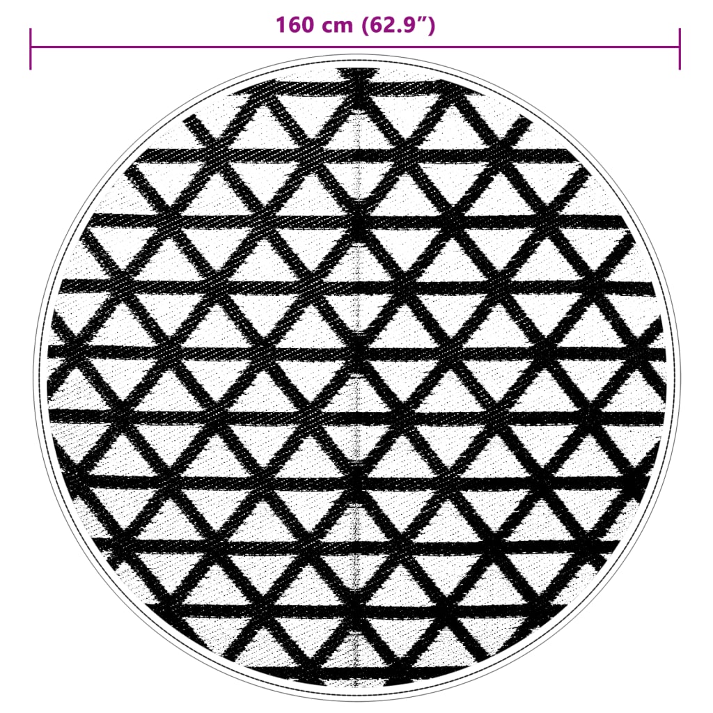 Tapete de exterior Ø160 cm ARAKIL PP preto