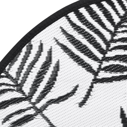 Tapete de exterior Ø120 cm ARAKIL PP branco e preto