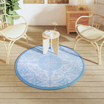 Tapete de exterior Ø120 cm ARAKIL PP azul-bebé