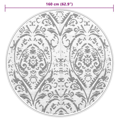 Tapete de exterior Ø160 cm ARAKIL PP laranja e branco