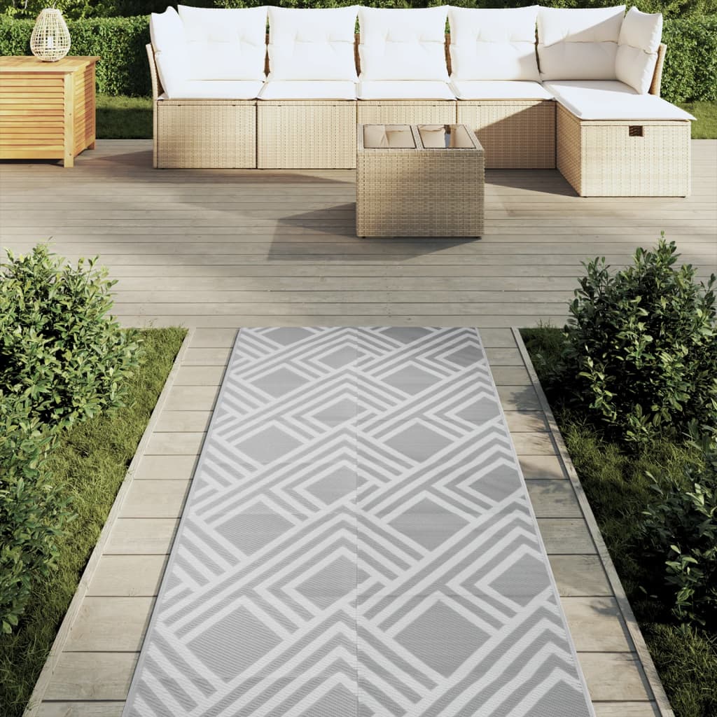 Tapete de exterior 80x250 cm ARAKIL PP cinzento