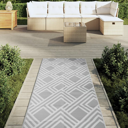 Tapete de exterior 80x250 cm ARAKIL PP cinzento