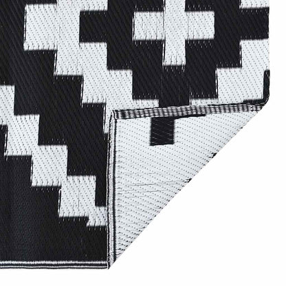 Tapete de exterior 120x180 cm ARAKIL PP branco e preto