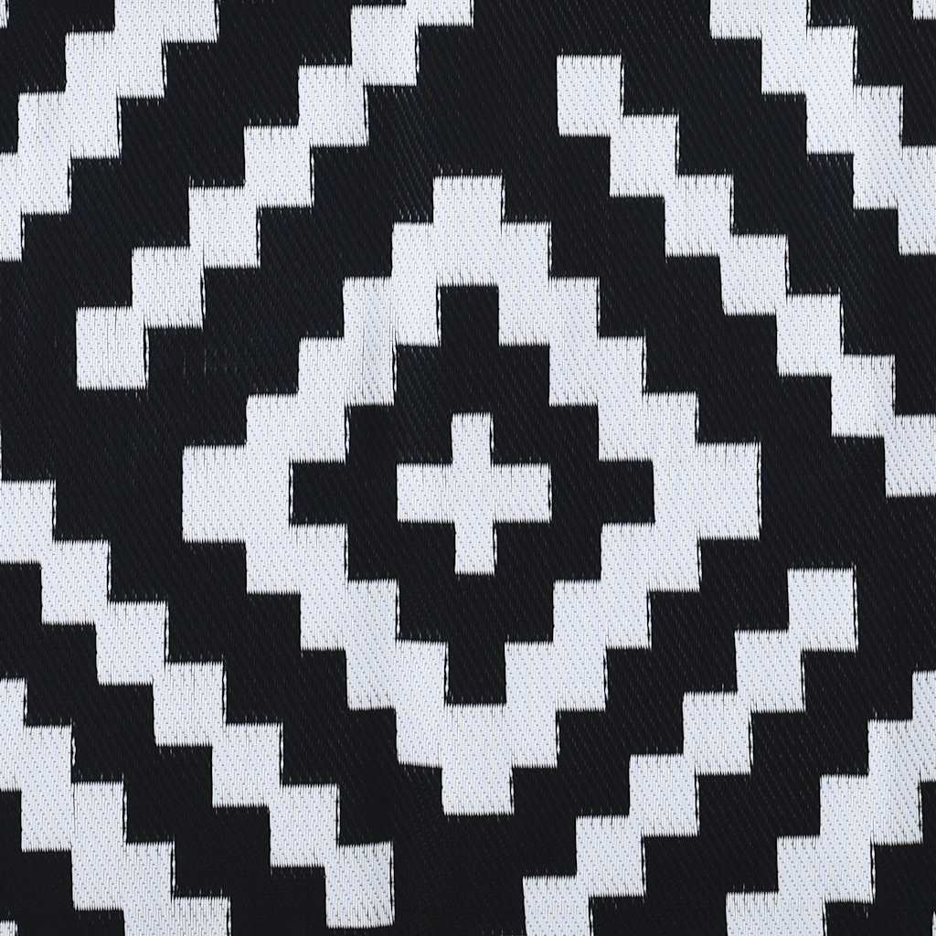 Tapete de exterior 120x180 cm ARAKIL PP branco e preto