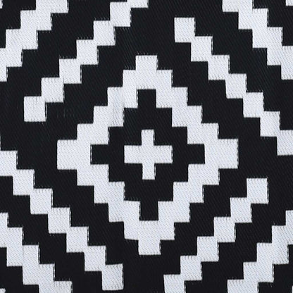 Tapete de exterior 120x180 cm ARAKIL PP branco e preto
