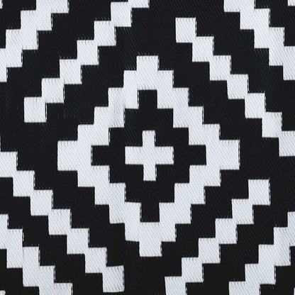 Tapete de exterior 160x230 cm ARAKIL PP branco e preto