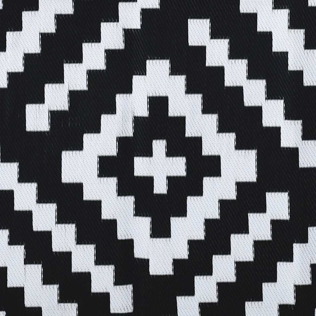 Tapete de exterior 190x290 cm ARAKIL PP branco e preto