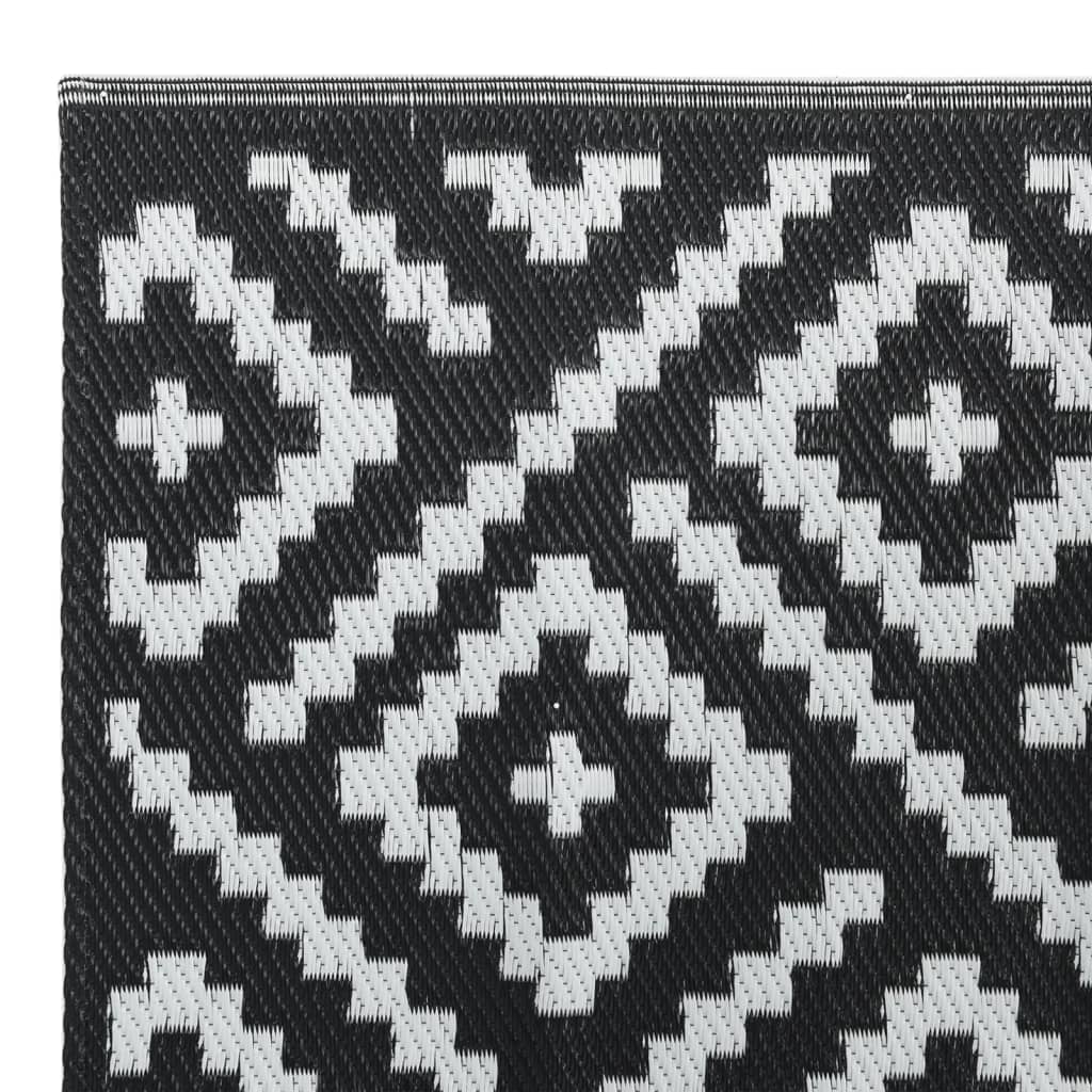 Tapete de exterior 80x250 cm ARAKIL PP Branco e Preto