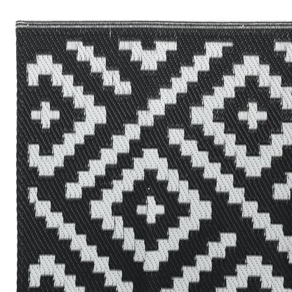 Tapete de exterior 80x250 cm ARAKIL PP Branco e Preto