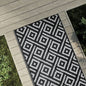 Tapete de exterior 80x250 cm ARAKIL PP Branco e Preto
