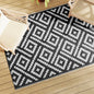 Tapete de exterior Ø160 cm ARAKIL PP Branco e Preto