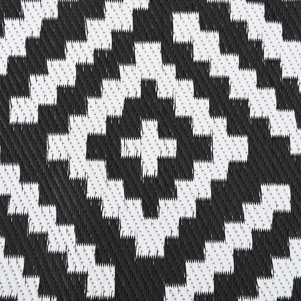 Tapete de exterior Ø120 cm ARAKIL PP branco e preto