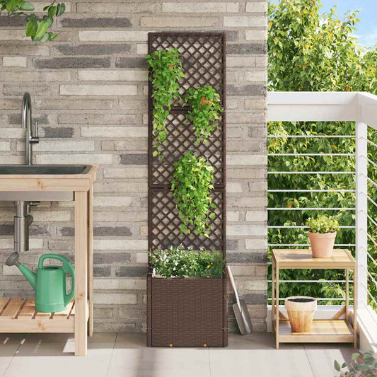 Floreira Castanho 35 x 30 x 135 cm Metal