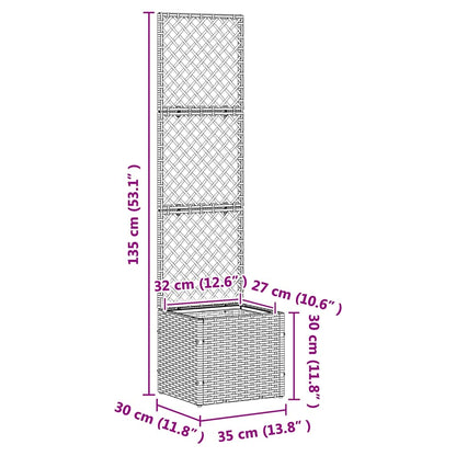 Floreira Castanho 35 x 30 x 135 cm Metal