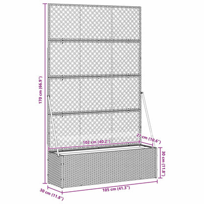 Vaso de Jardim Cinzeto 105 x 30 x 170 cm Metal