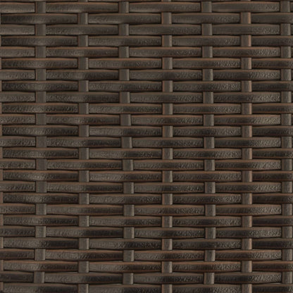 Espreguiçadeiras modulares com mesa 2 pcs vime PE castanho