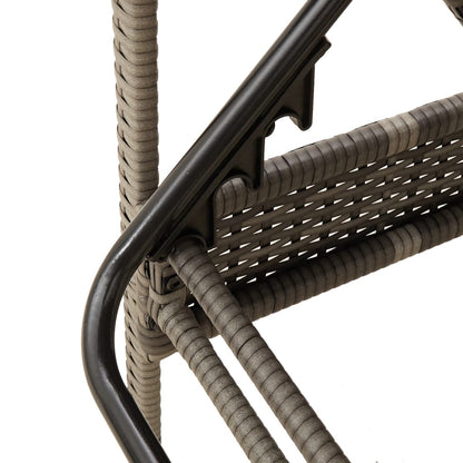 Espreguiçadeira com almofada cinza 63x200x81 cm vime sintético (apenas EUA)