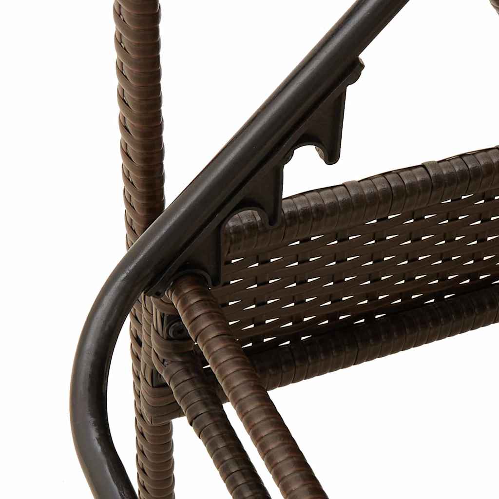 Espreguiçadeira com almofada marrom 63x200x81 cm vime sintético (apenas EUA)
