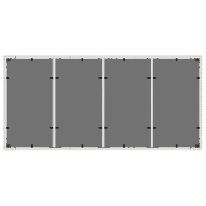 Mesa de jardim com tampo de vidro 190x90x75 cm vime PE branco